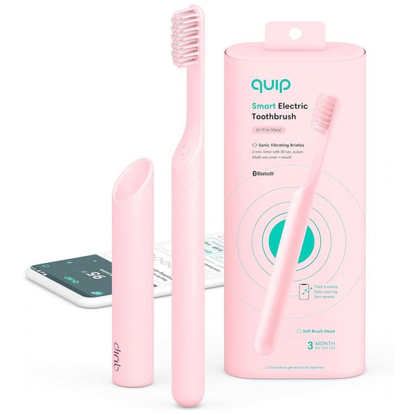 Escova de Dentes Elétrica com Apliativo Bluetooth e Rewards, QUIP 920 00130, Rosa