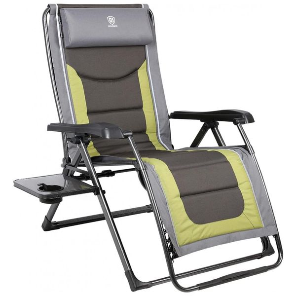 Cadeira Reclinável Extra Grande EVER ADVANCED Zero Gravity com Almofada, Apoio de Cabeça Ajustável, Suporta até 159 kg, Ideal para Pátio.