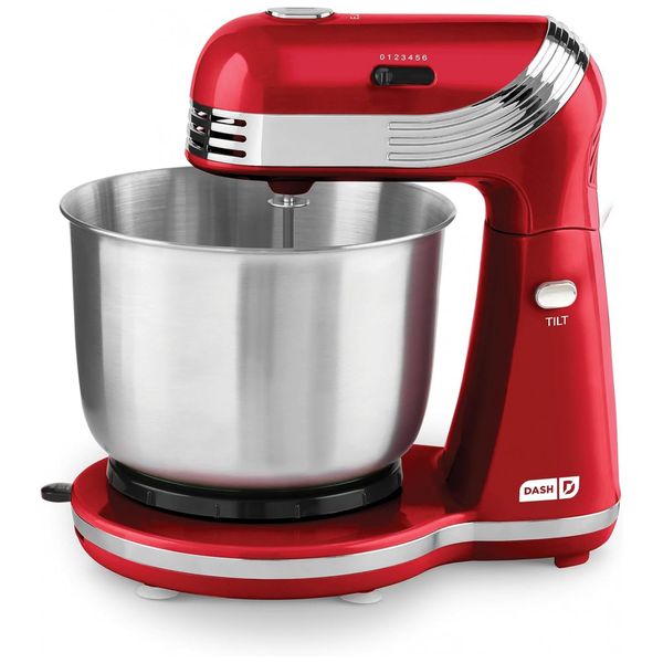 Batedeira de Bancada 3L com 6 Velocidades, Aço Inoxidável, 250W, 110v, DASH DCSM250RD, Vermelho