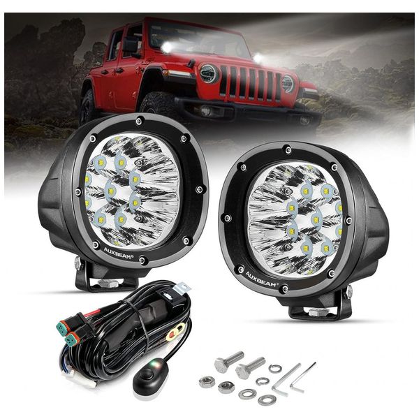 Farol LED Auxiliar para Carros 4X4, 40W, AUXBEAM, Preto