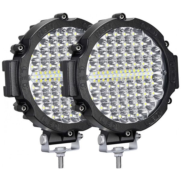 Farol Auxiliar para Carros 20000LM 210 W 10 60V, 2 Peças, LIGHTBOSS 7Inches LED driving lights for trucks, Preto