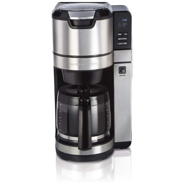 Cafeteira Elétrica Programável 12 Xícaras com Moedor de Grãos, 110v, HAMILTON BEACH 45505, Preto