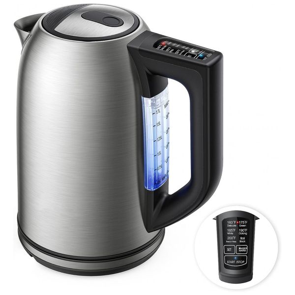 Chaleira Elétrica 1.7L, Aço Inoxidável, 1500W, 110v, AIRYOYO, Prateado