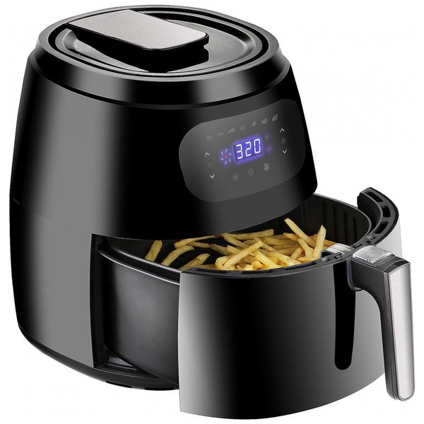 SUPER DEAL Air Fryer Fritadeira Elétrica 7L com Painel Digital, 1700W, 110V, Preto
