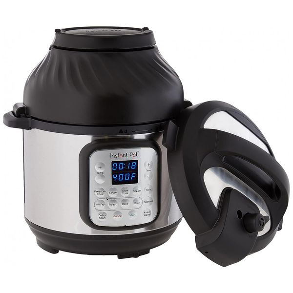 Panela de Pressão Elétrica 9 em 1, Capacidade 6L, Aço Inoxidável, 110V, INSTANT POT Duo Crisp, Prateado