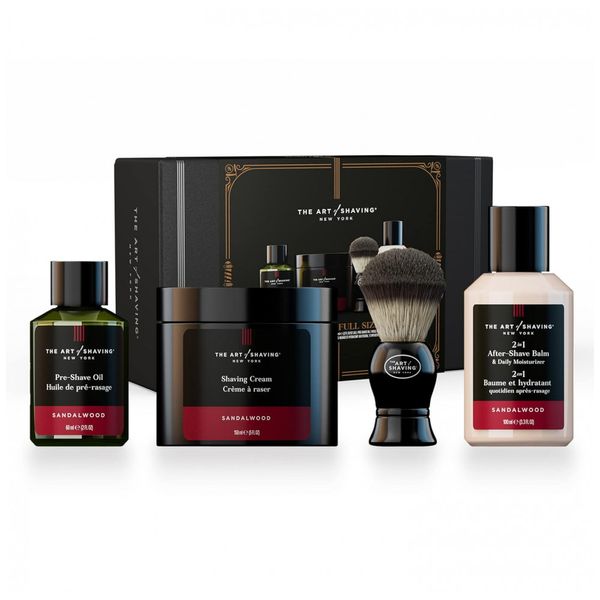 Kit de Barbear para Barba Profissional Portátil com Cera e Pente, 4 Itens, THE ART OF SHAVING, Preto