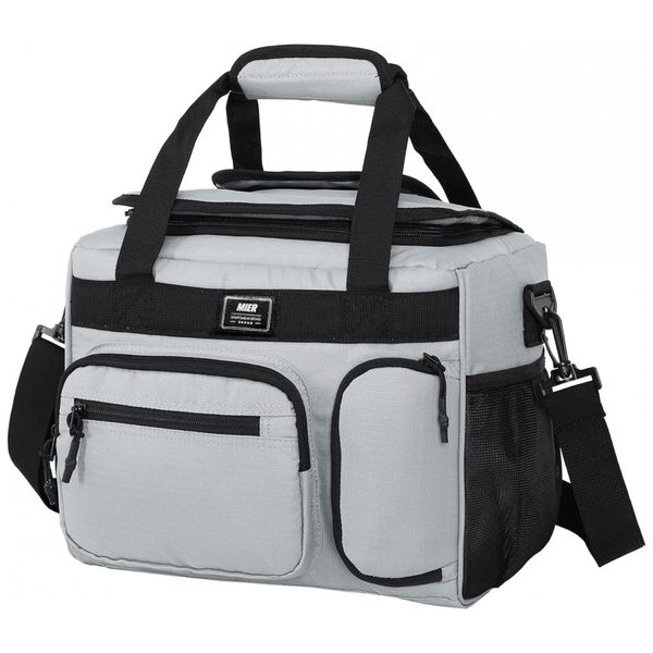 Bolsa Térmica Portátil 18L, Mantém Quente, Frio Por até 5H, MIER, Cinza