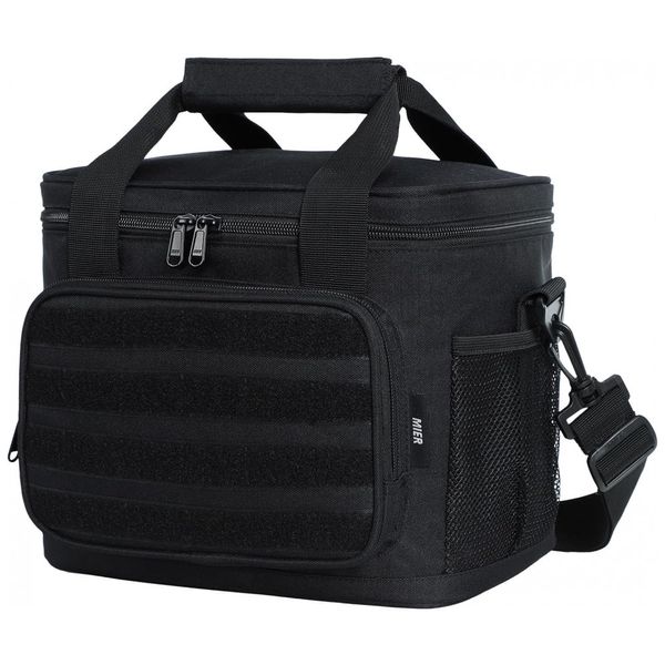 Bolsa Térmica Portátil 12L, Mantém Quente, Frio Por até 8H, MIER, Preto