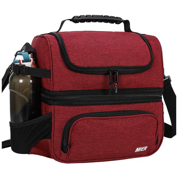 MIER Bolsa Térmica Portátil 12L, Mantém Quente, Frio Por até 8H, Vermelho