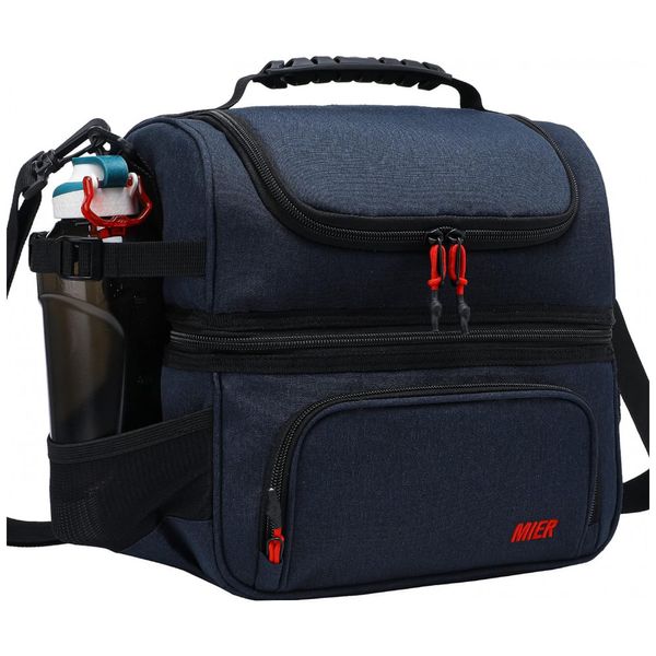 MIER-Dual-Compartment-Lunch-Bag-Tote-with-Shoulder-Strap-for-foto-0