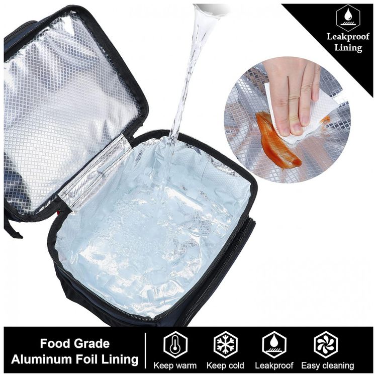 MIER-Dual-Compartment-Lunch-Bag-Tote-with-Shoulder-Strap-for-foto-4