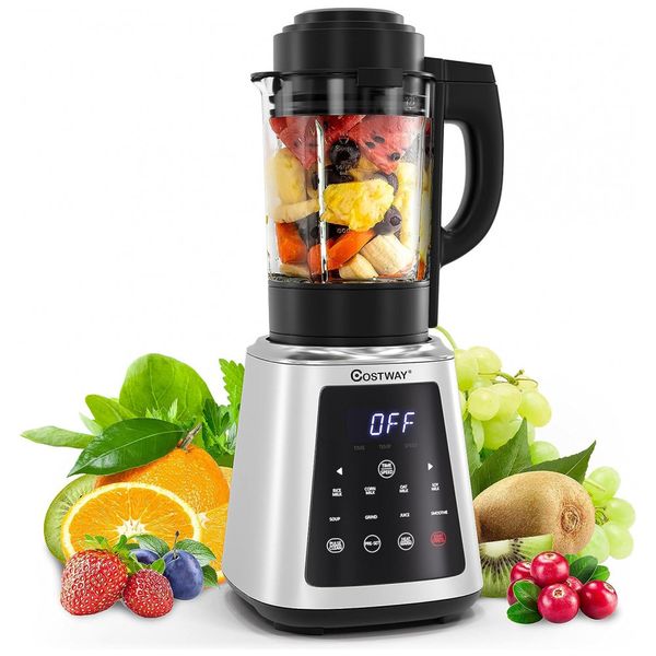 Liquidificador Profissional 1.7L 8 em 1, Aço Inoxidável, 1200W, 110v, COSTWAY, Cinza