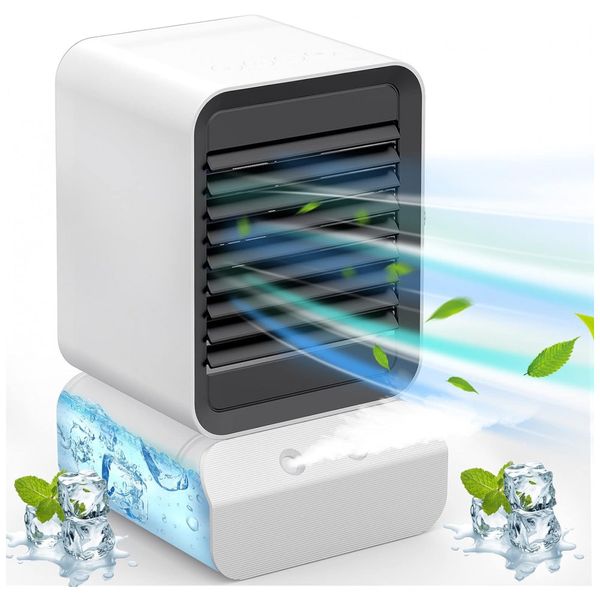 Climatizador de Ar Portátil de Mesa, Capacidade 600mL, 3 Velocidades, LIWIN FC05, Branco