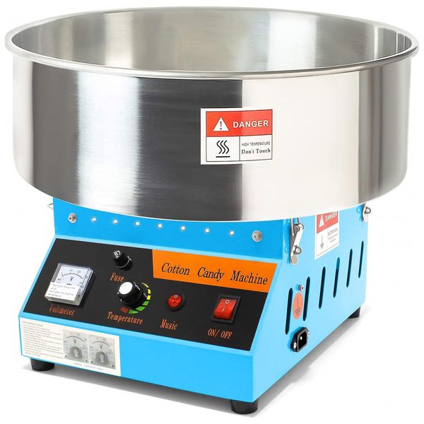Display4top Máquina de Algodão Doce , Aço Inoxidável, 1080W, 110V, Azul