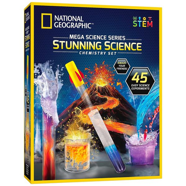 Kit com mais de 15 Experimentos Incluindo Vulcão em Erupção, NATIONAL GEOGRAPHIC NGMEGACHEMX, Azul