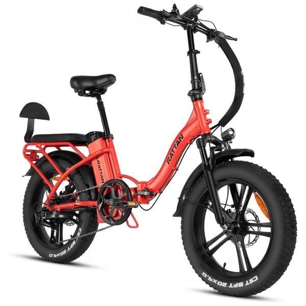 Rattan Bicicleta Elétrica Motorizada 7 Velocidades e 5 Modos, 500W, Laranja