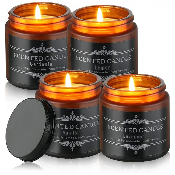 Fancan Vela de Aromaterapia para Casa 125mL, Aroma Floral, 4 Unidades