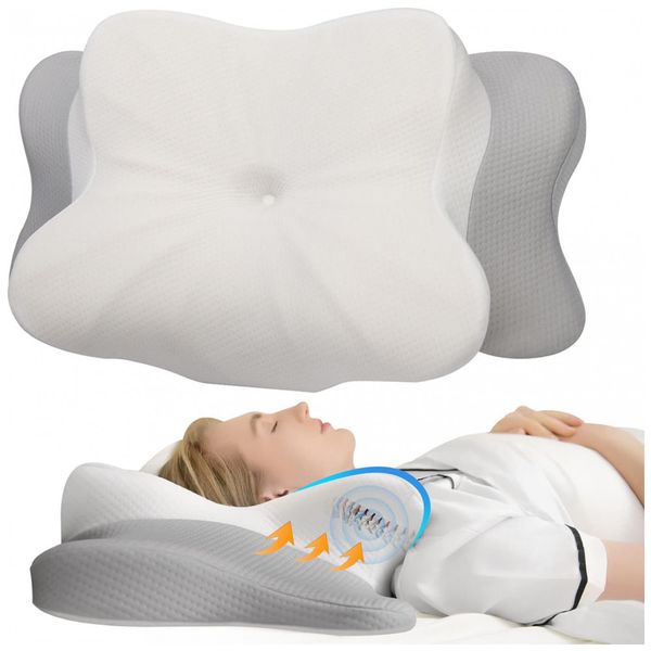 Travesseiro Ortopédico para Cervical e Ombro com Memória Ergonômica 64 x, 1 UN, OUTSTAY, Branco