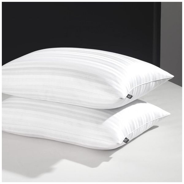 Travesseiro de Pena de Ganso com Capa de Algodão Premium, 71 x, 2 UN, DOWNLUXE SYNCHKG103042, Branco
