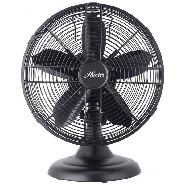 Ventilador de Mesa Retro 3 Velocidades, 110V 35W, HUNTER 90603z, Preto