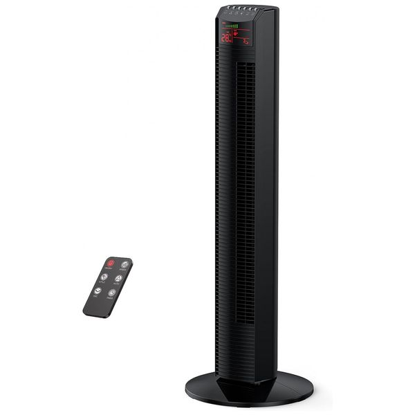 Ventilador de Torre Oscilante sem Lâminas com 3 Modos, Temporizador 12H, 110V 45W, Mirdred, Preto