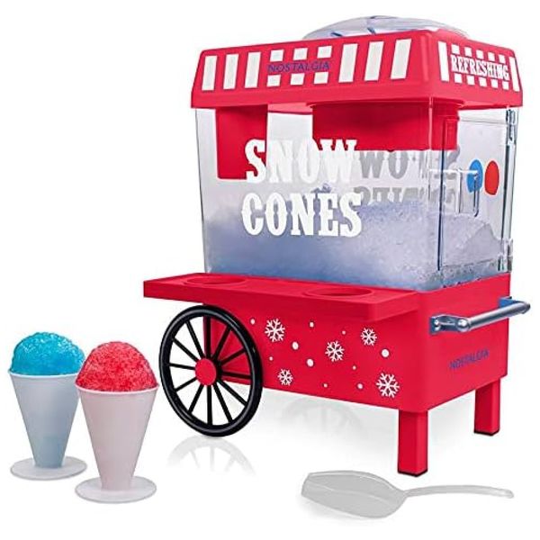 Máquina de Raspadinha com 2 Copos de Cone e Colher, 110v, NOSTALGIA SCM525RD, Vermelho