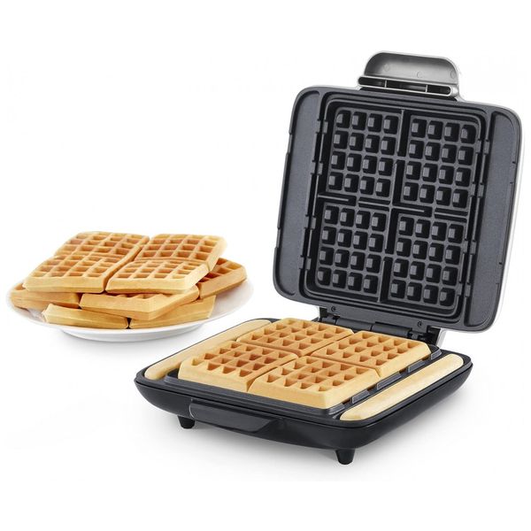Máquina de Waffle Antiaderente, Aço Inoxidável, 1200W, 110v, DASH DNMWM455SL, Prateado