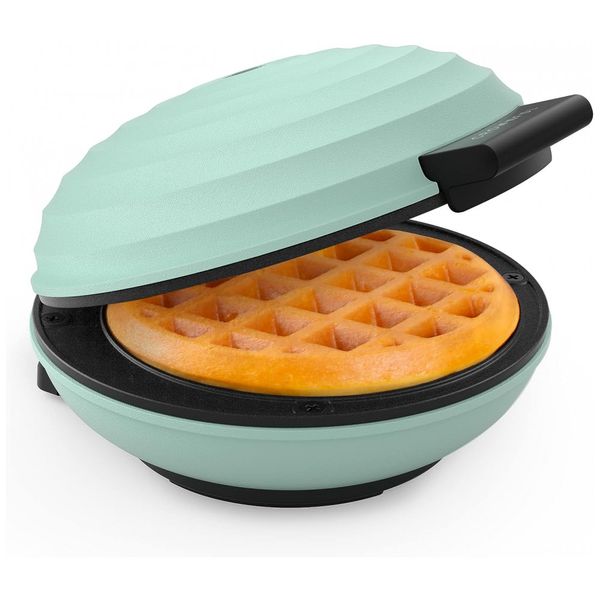 Mini Máquina de Waffle Antiaderente, Aço Inoxidável, 350W, 110v, CROWNFUL CF WM01, Verde