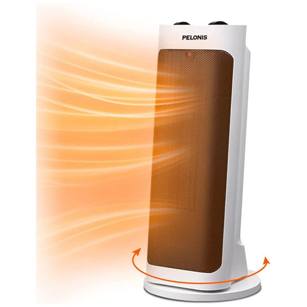 Aquecedor de Cerâmica Elétrico Portátil com Oscilação e Termostato de 70º, 1500W, 110v, PELONIS PH 19J, Branco