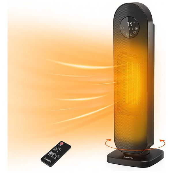 LeaderPro BHN2010R B Aquecedor de Cerâmica Elétrico Portátil, 3 Configurações, 1500W, 110V, Preto