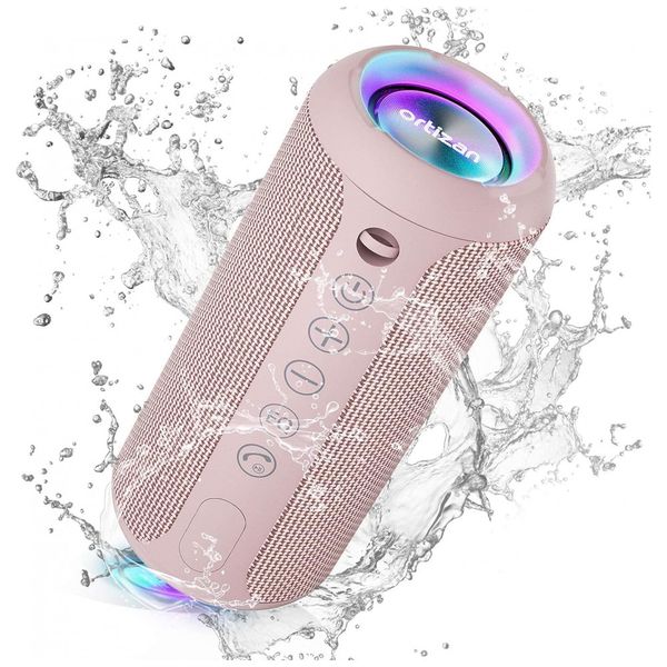 Caixa de Som Bluetooth 5.0 sem Fio Portátil à Prova d IPX7, 24W, até 30H, ORTIZAN X10, Rosa