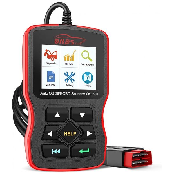 Scanner Automotivo Profissional com Diagnóstico OBD2, EOBD, 12V, OBDSCAR OS601, Vermelho