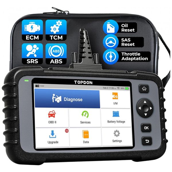Scanner Automotivo Profissional com Diagnóstico e Wi Fi, 12V, TT TOPDON, Preto