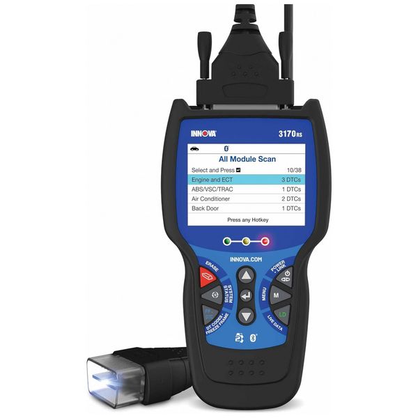 Scanner Automotivo Profissional com Diagnóstico OBD2, ODB1, 12V, INNOVA 3170RS, Preto