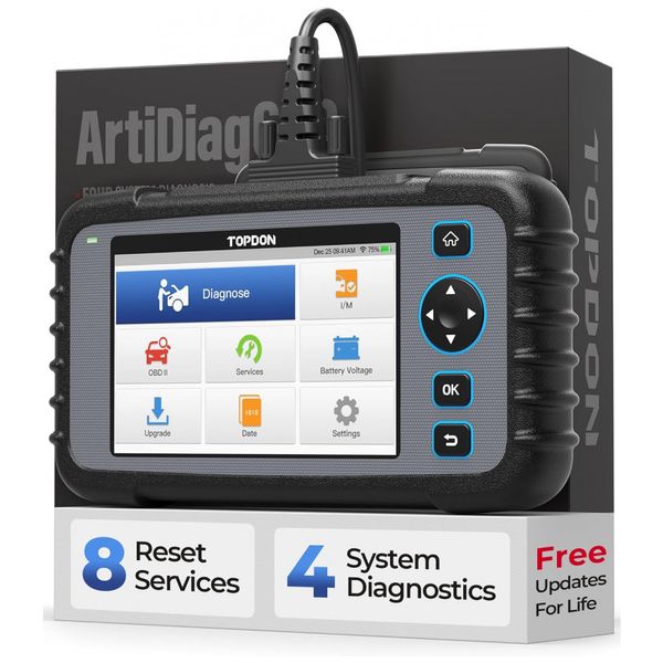 Scanner Automotivo ArtiDiag600 para Diagnóstico Profissional, 12V, TT TOPDON, Cinza