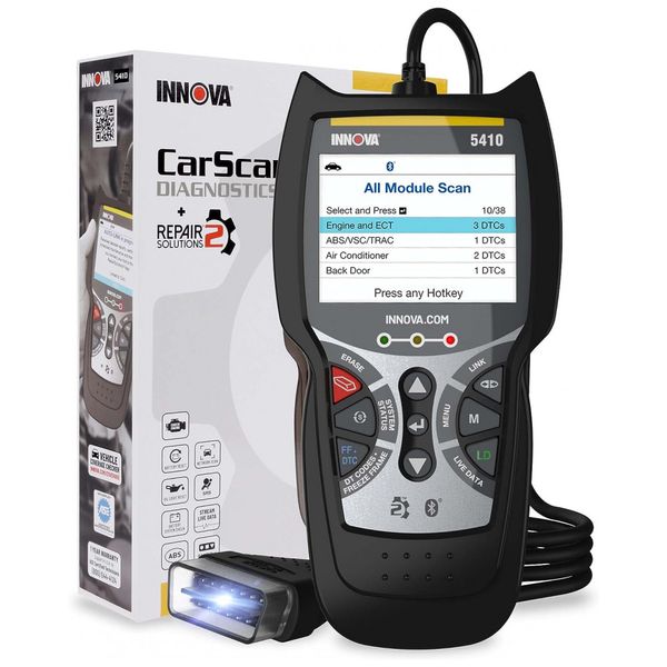 Scanner Automotivo com Sistema de Diagnóstico Profissional Obd2, 12V, INNOVA 5410, Amarelo