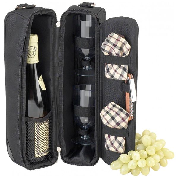 Piquenique no Bolsa Térmica Para Transporte de Vinhos até 1 Garrafa, PICNIC AT ASCOT 133 L, Preto