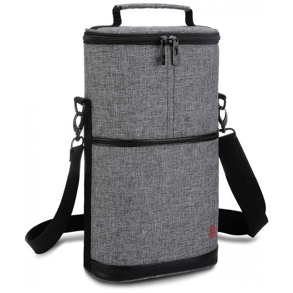 Bolsa Térmica Para Transporte de Vinhos até 2 Garrafas, ALLCAMP OUTDOOR GEAR, Cinza