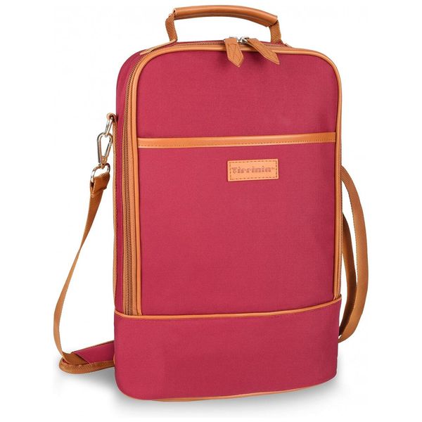 Bolsa Térmica Para Transporte de Vinhos até 2 Garrafas, TIRRINIA, Vermelho