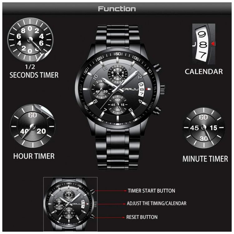 Relogio-Masculino-Analogico-Automatico-CRRJU-CJ2214-Preto-foto-2