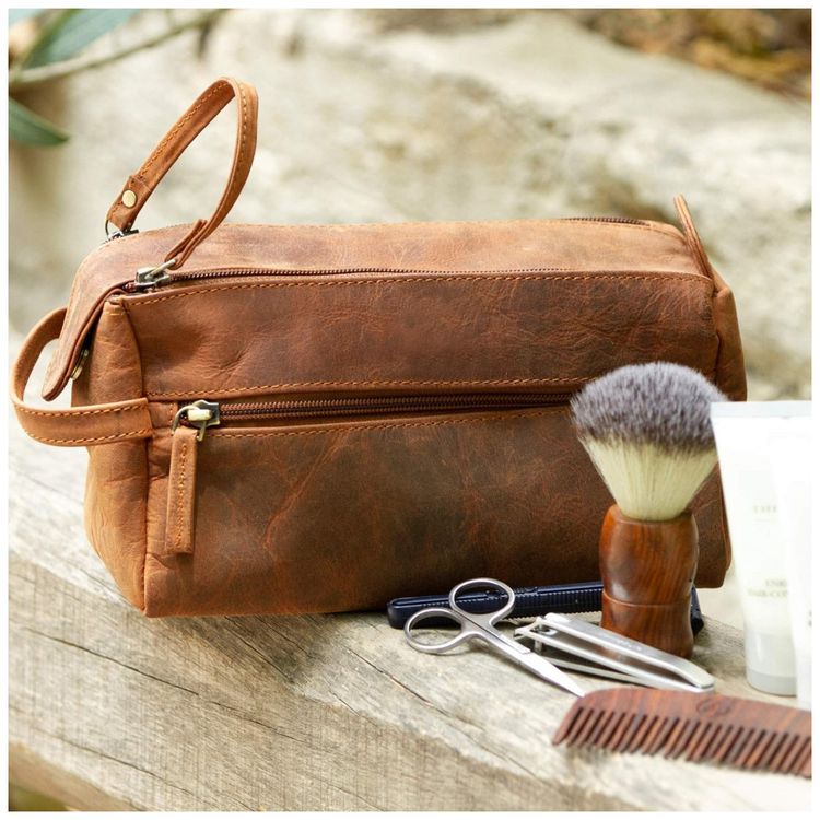 Necessaire-Masculina-Vintage-de-Couro-com-Forro-a-Prova-d-foto-5