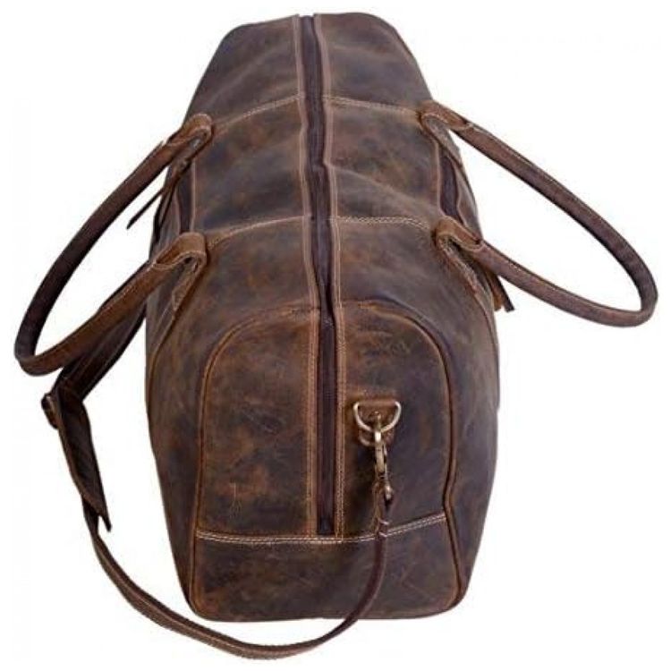 KomalC-Bolsa-de-Viagem-Masculina-Classica-de-Couro--Marrom-foto-2