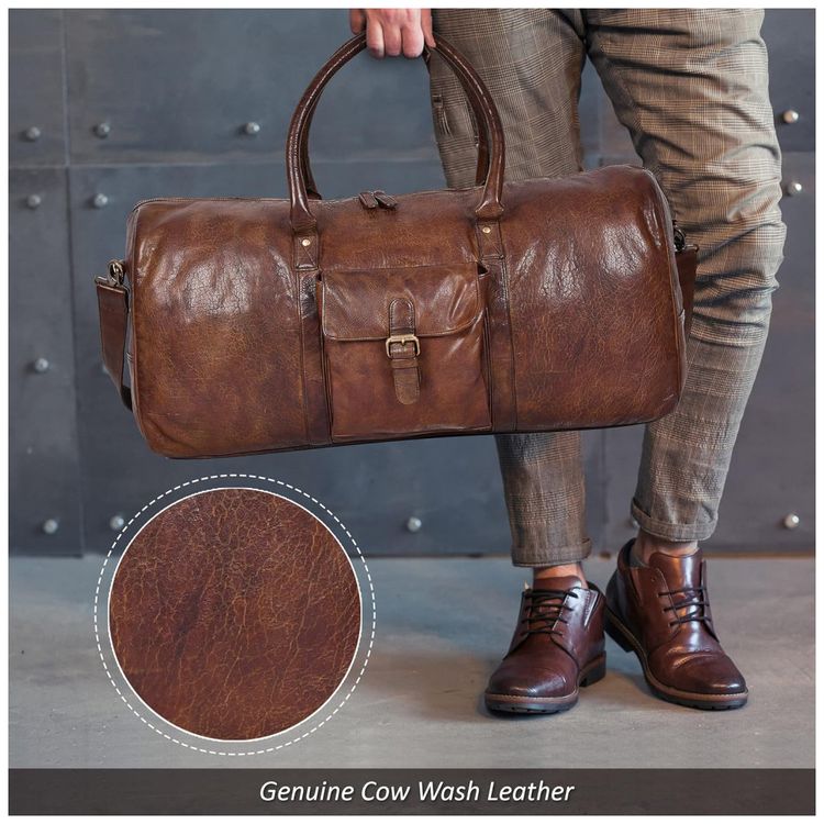 Oak-Bolsa-de-Viagem-Masculina-Classica-de-Couro--Marrom-foto-4
