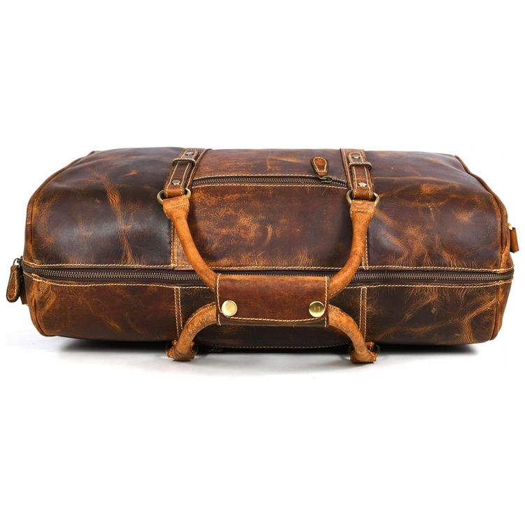 Aaron-Bolsa-de-Viagem-Masculina-Classica-de-Couro--Marrom-foto-1