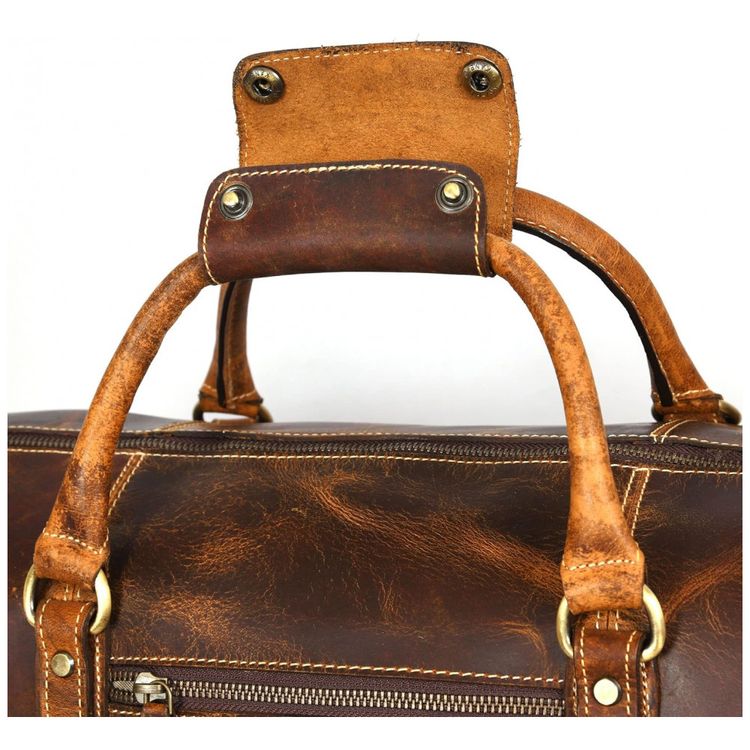 Aaron-Bolsa-de-Viagem-Masculina-Classica-de-Couro--Marrom-foto-5