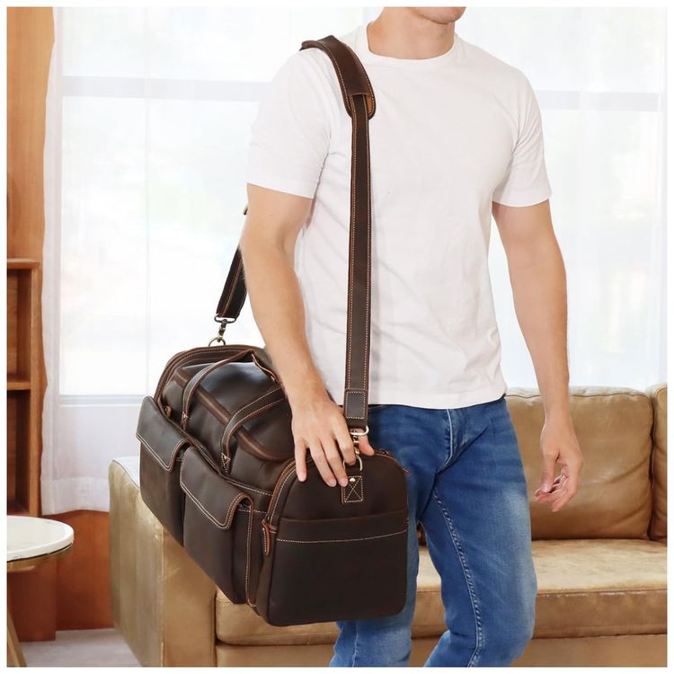 Bolsa-de-Viagem-Masculina-Classica-de-Couro-POLARE--Marrom-foto-2