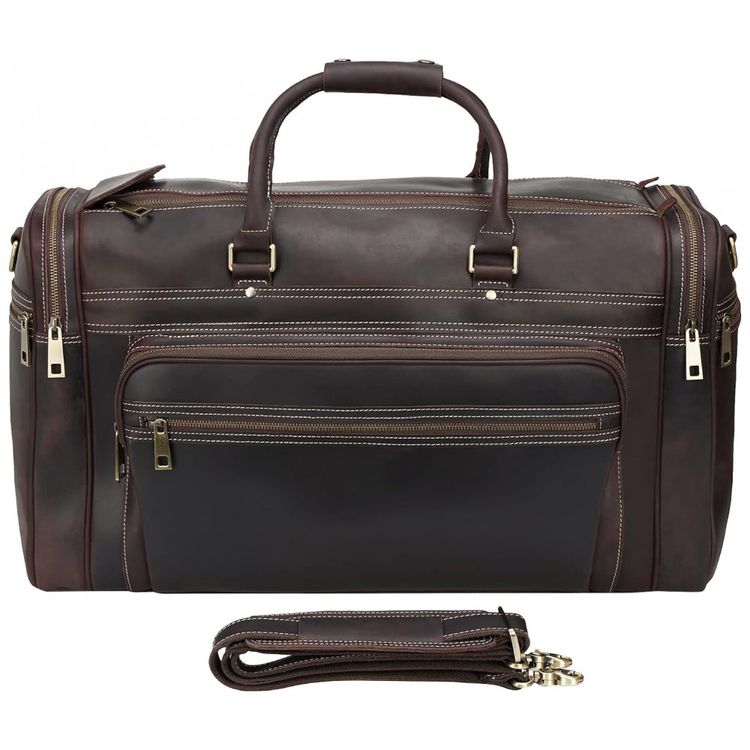 Bolsa-de-Viagem-Masculina-Classica-de-Couro-POLARE--Marrom-foto-1