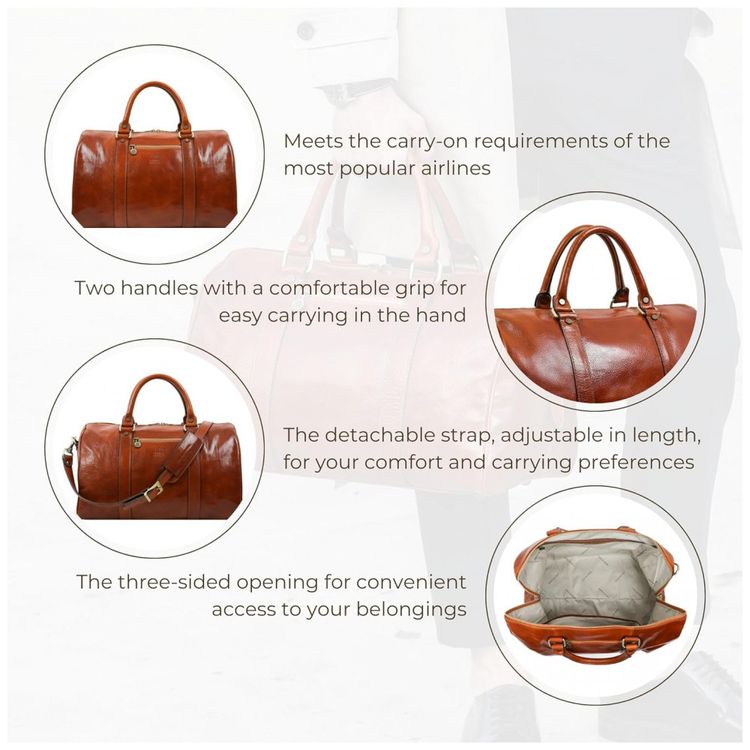 Bolsa-de-Viagem-Unissex-Classica-de-Couro-TIME-RESISTANCE-foto-5