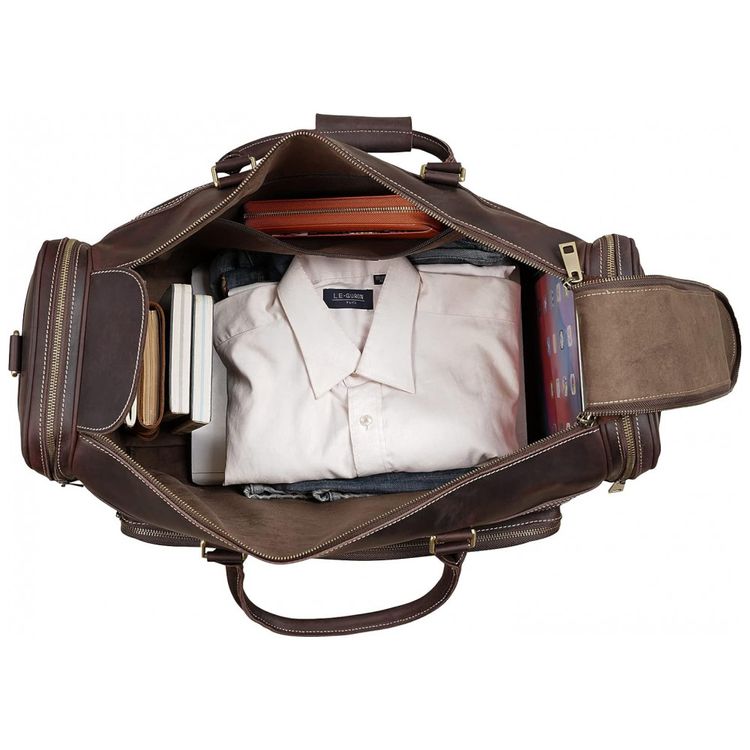 Bolsa-de-Viagem-Masculina-Classica-de-Couro-POLARE--Marrom-foto-3