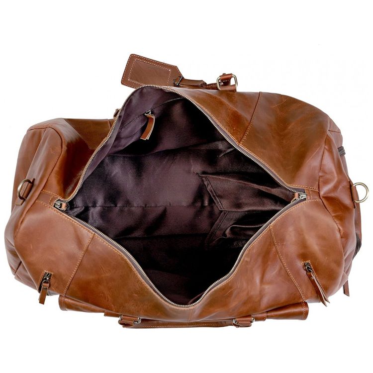 C-Cuero-Bolsa-de-Viagem-Masculina-Classica-de-Couro--Marrom-foto-3